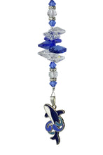 Load image into Gallery viewer, Whale Crystal Suncatcher decorated with lapis lazuli gemstones CH44
