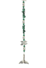 Load image into Gallery viewer, Whale Tail Crystal Suncatcher decorated with amethyst gemstones CH38
