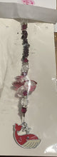 Load image into Gallery viewer, Whale Suncatcher decorated with garnet gemstones CH285
