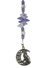 Load image into Gallery viewer, Wolf Crystal Suncatcher decorated with amethyst gemstones CH26
