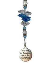 Load image into Gallery viewer, You are My Sunshine Crystal Suncatcher decorated with rose quartz gemstones CH22
