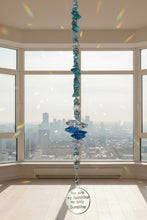 Load image into Gallery viewer, You are My Sunshine Crystal Suncatcher decorated with rose quartz gemstones CH22
