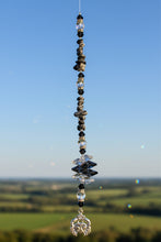 Load image into Gallery viewer, Zodiac Cancer Crystal Suncatcher decorated with carnelian gemstones CH175
