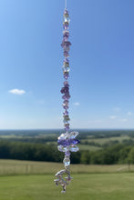 Load image into Gallery viewer, Zodiac Capricorn Crystal Suncatcher decorated with carnelian gemstones CH209
