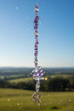 Load image into Gallery viewer, Zodiac Capricorn Crystal Suncatcher decorated with carnelian gemstones CH209
