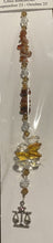 Load image into Gallery viewer, Zodiac Libra Crystal Suncatcher decorated with rose quartz gemstones CH185
