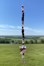 Load image into Gallery viewer, Zodiac Libra Crystal Suncatcher decorated with rose quartz gemstones CH185
