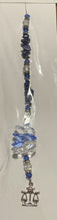 Load image into Gallery viewer, Zodiac Libra Crystal Suncatcher decorated with rose quartz gemstones CH185
