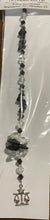 Load image into Gallery viewer, Zodiac Libra Crystal Suncatcher decorated with rose quartz gemstones CH185
