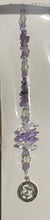 Load image into Gallery viewer, Zodiac Pisces Crystal Suncatcher decorated with amethyst gemstones CH171
