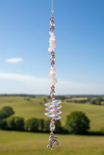 Load image into Gallery viewer, Zodiac Pisces Crystal Suncatcher decorated with amethyst gemstones CH171
