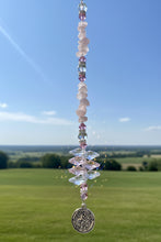 Load image into Gallery viewer, Zodiac Sagittarius Crystal Suncatcher decorated with Lapis Lazuli gemstones CH162

