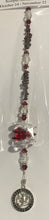 Load image into Gallery viewer, Zodiac Scorpio Crystal Suncatcher decorated with garnet gemstones CH187
