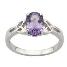 Load image into Gallery viewer, Sterling Silver - Purple cubic zirconia ring. Sizes 4. SS260a
