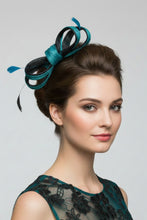 Load image into Gallery viewer, Stunning Blue &amp; Black Fascinator     (FS070)
