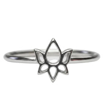 Load image into Gallery viewer, Lotus flower sterling silver ring sizes     5  (AS07)

