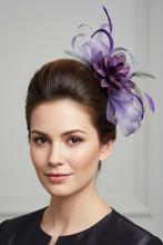 Load image into Gallery viewer, Stunning Purple Stacey fascinator.   (FS005)
