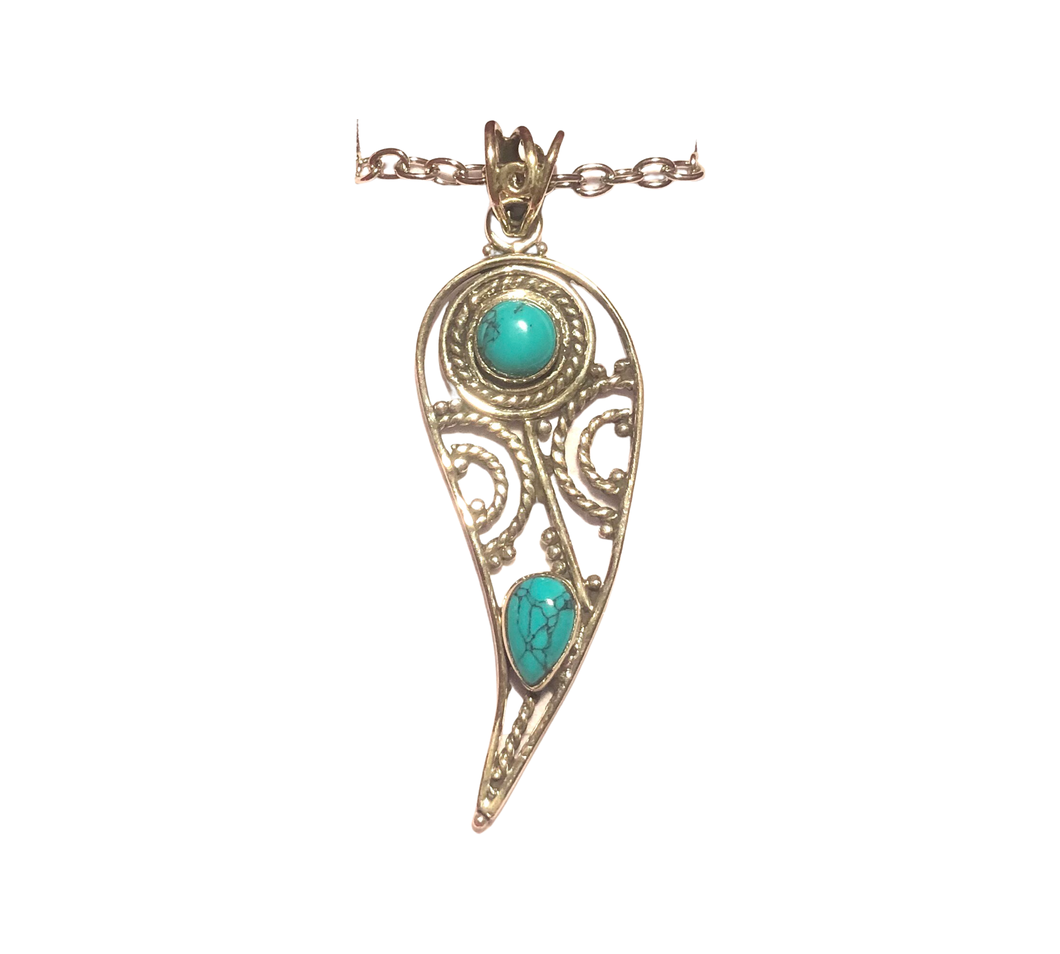 Turquoise Sterling Silver Pendant  (EP70)