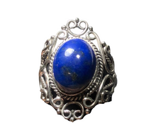 Load image into Gallery viewer, Lapis Lazuli Sterling silver ring sizes  8    (DC70)
