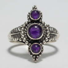 Load image into Gallery viewer, Amethyst sterling silver rings  sizes  13, 14   (ER21)
