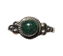 Load image into Gallery viewer, Green Jade Sterling silver ring size 8     (DC140)
