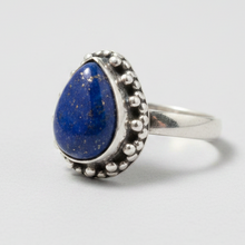 Load image into Gallery viewer, Lapis Lazuli Sterling silver ring sizes  7    (DR15)
