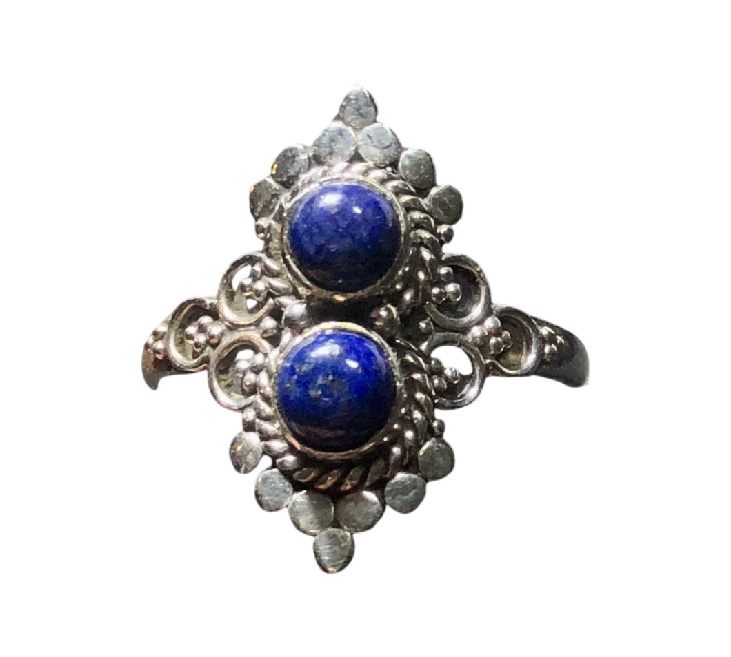 Lapis Lazuli Sterling silver ring sizes  9    (DC52)