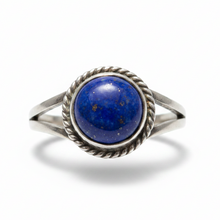 Load image into Gallery viewer, Lapis Lazuli Sterling silver ring sizes  7    (DC129)
