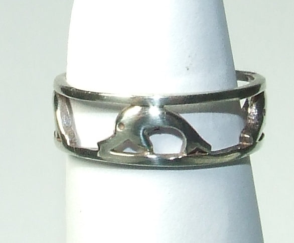 Dolphin Sterling Silver ring Size 7, 8   (S17)