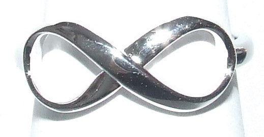 Infinity Sterling Silver rings  sizes  3, 4, 5, 6, 8, 11, 12   (SS7)