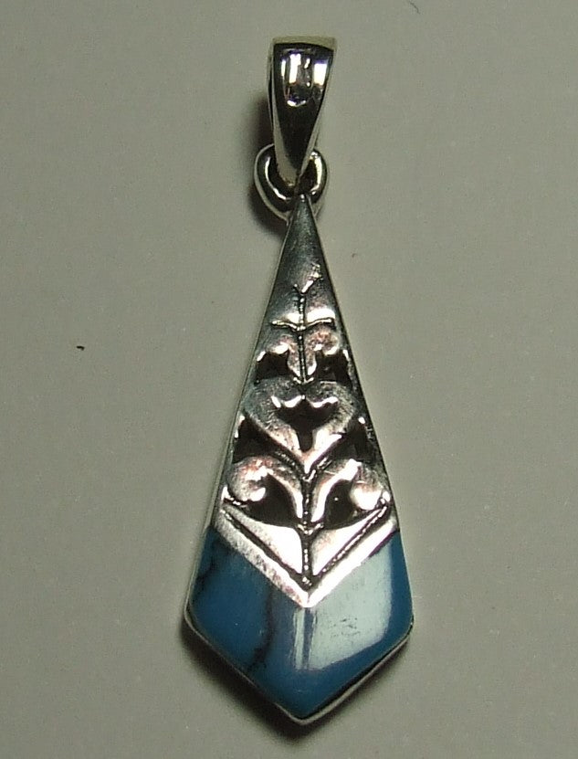 Turquoise sterling silver pendant   (PA54)