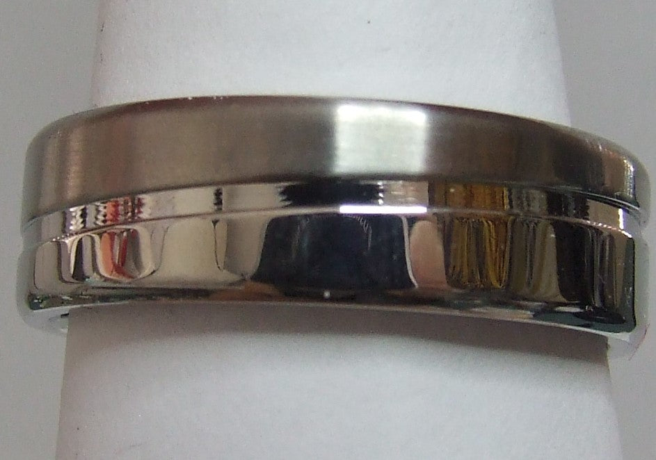 Silver stainless steel ring size 7,  15   (ST25)