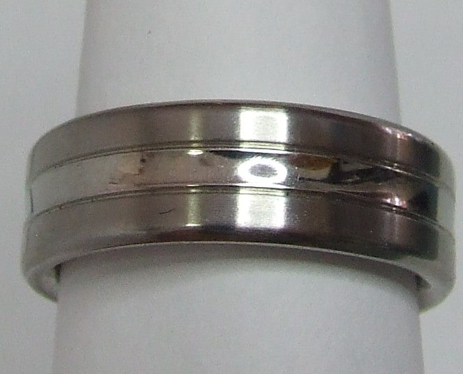 Silver stainless steel ring sizes 7, 8, 10, 11, 13, 14, 15  (ST7)