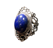 Load image into Gallery viewer, Lapis Lazuli Sterling silver ring sizes  8    (DC70)
