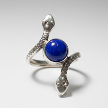 Load image into Gallery viewer, Lapis Lazuli Snake Sterling silver ring sizes  7    (DC64)
