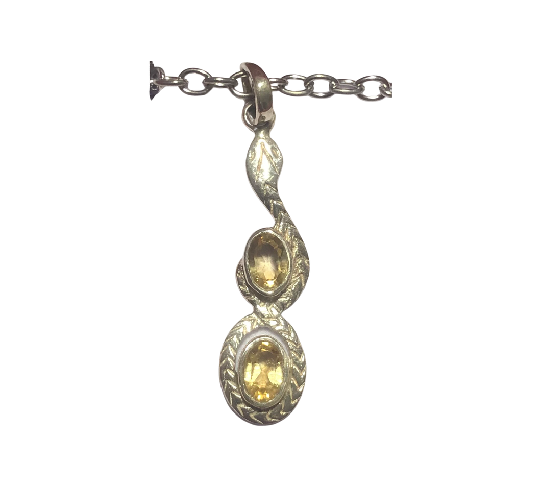 Citrine Sterling Silver Pendant (EP65)