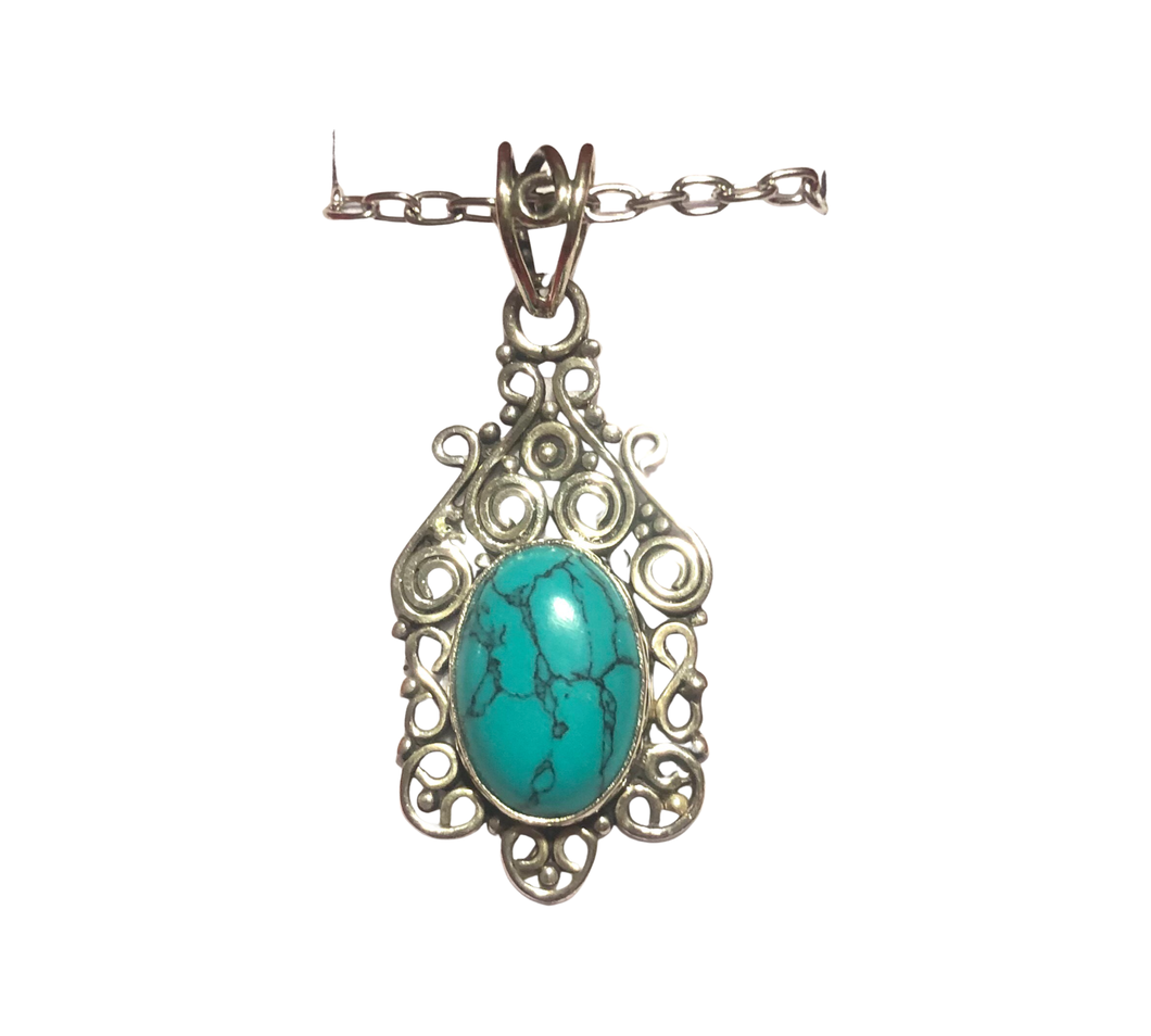 Turquoise Sterling Silver Pendant (EP48)