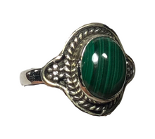 Load image into Gallery viewer, Malachite Sterling silver ring size 5      (ER27b)
