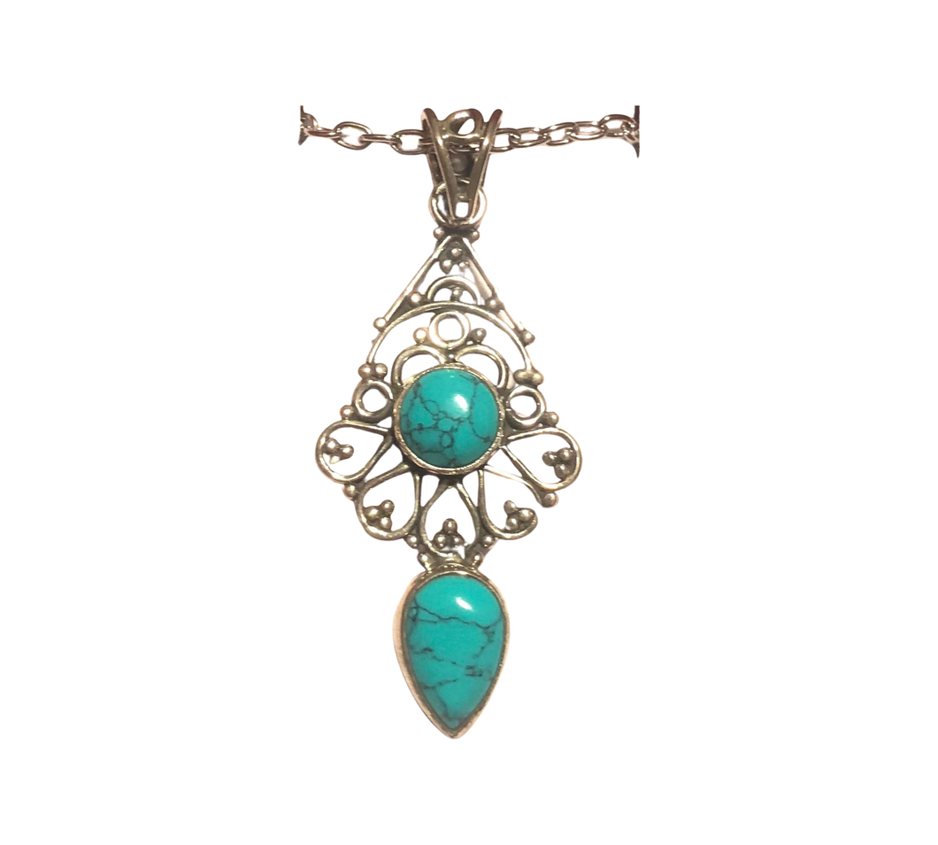Turquoise Sterling Silver Pendant (EP39)