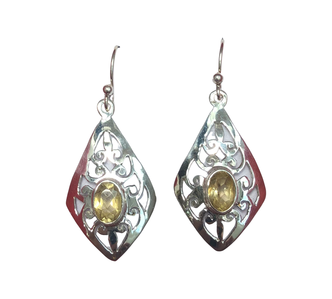 Citrine Sterling Silver Earrings (EE59)