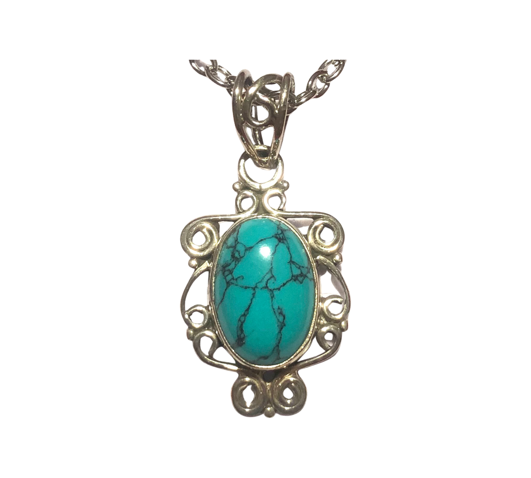 Turquoise Sterling Silver Pendant (EP53)