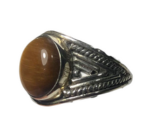 Load image into Gallery viewer, Tigers Eye Sterling silver ring size 7 1/2  (DC360)
