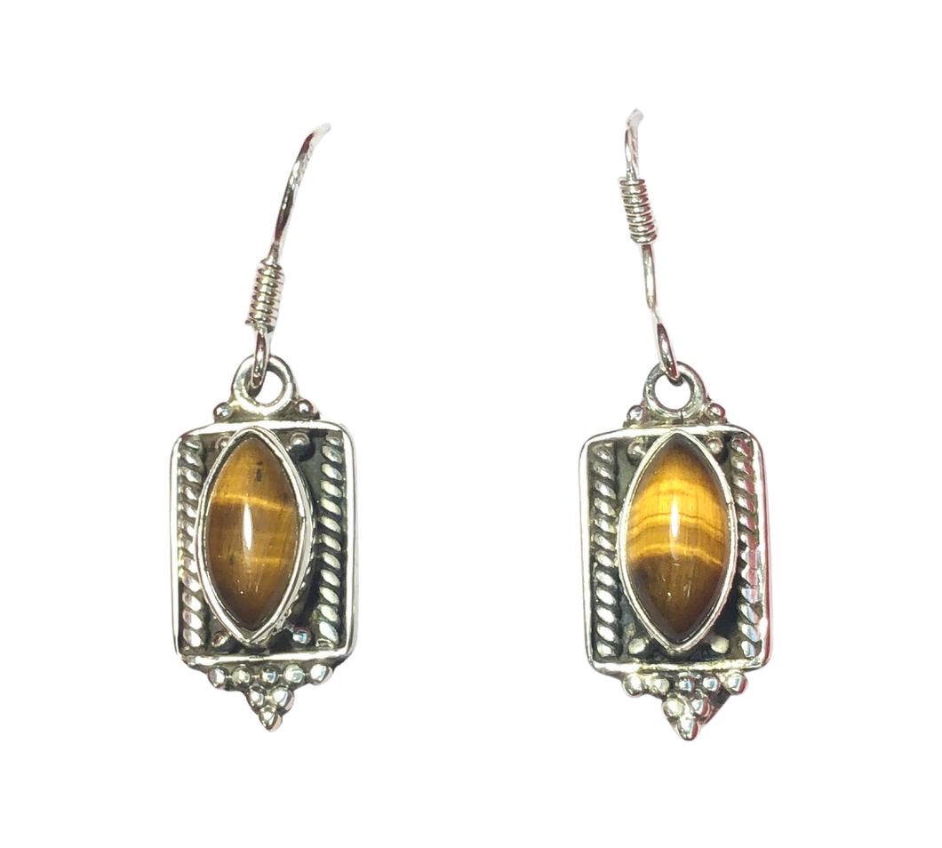 Tigers Eye Sterling Silver Earrings (EE118)