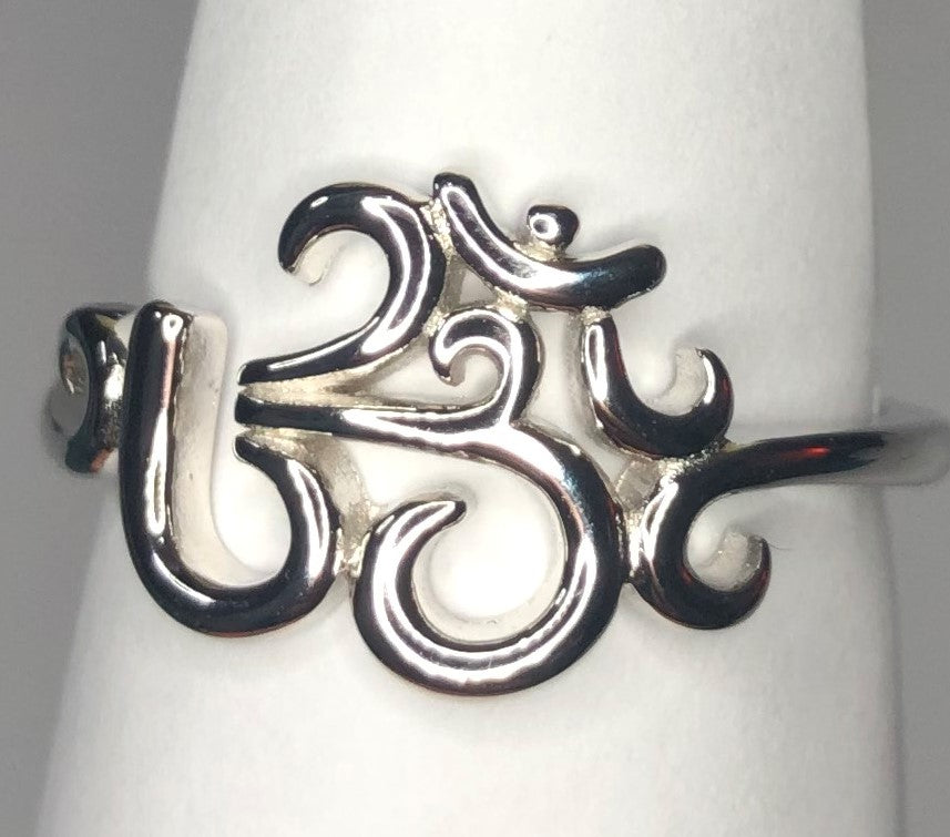 Om Sterling Silver rings  sizes  5, 6, 7, 8, 9, 10, 11  (SS63)