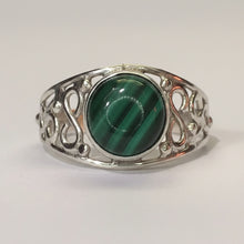Load image into Gallery viewer, Malachite sterling silver ring  14   (AR98)
