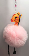 Load image into Gallery viewer, Giraffe pink Fluffy decorated with crystal and Rose Quartz
