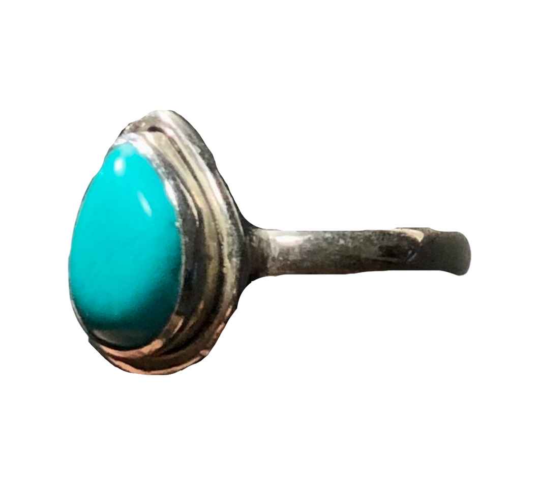 Turquoise Sterling silver ring 7     (DC2b)