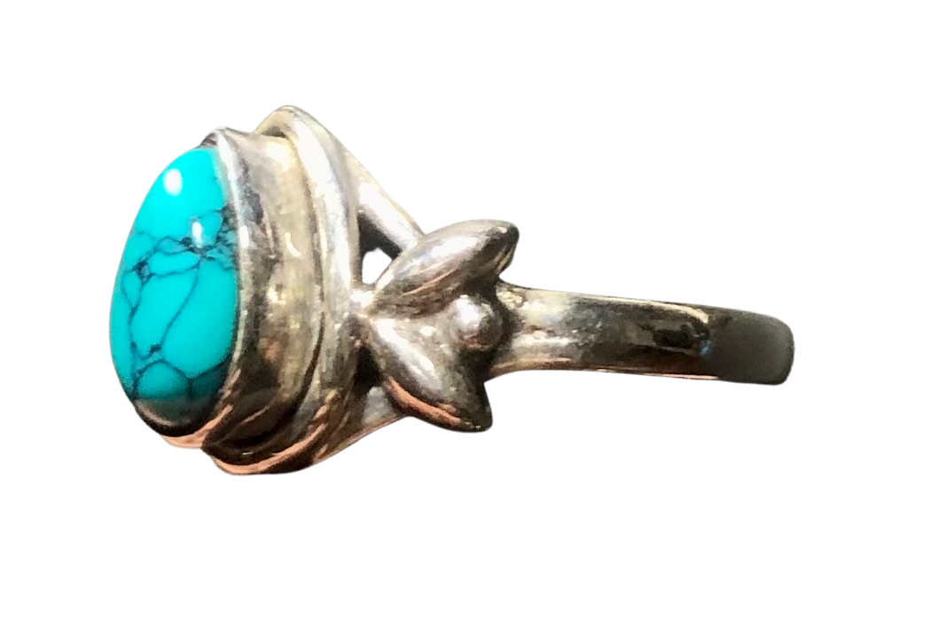 Turquoise Sterling silver ring 7     (DC37)