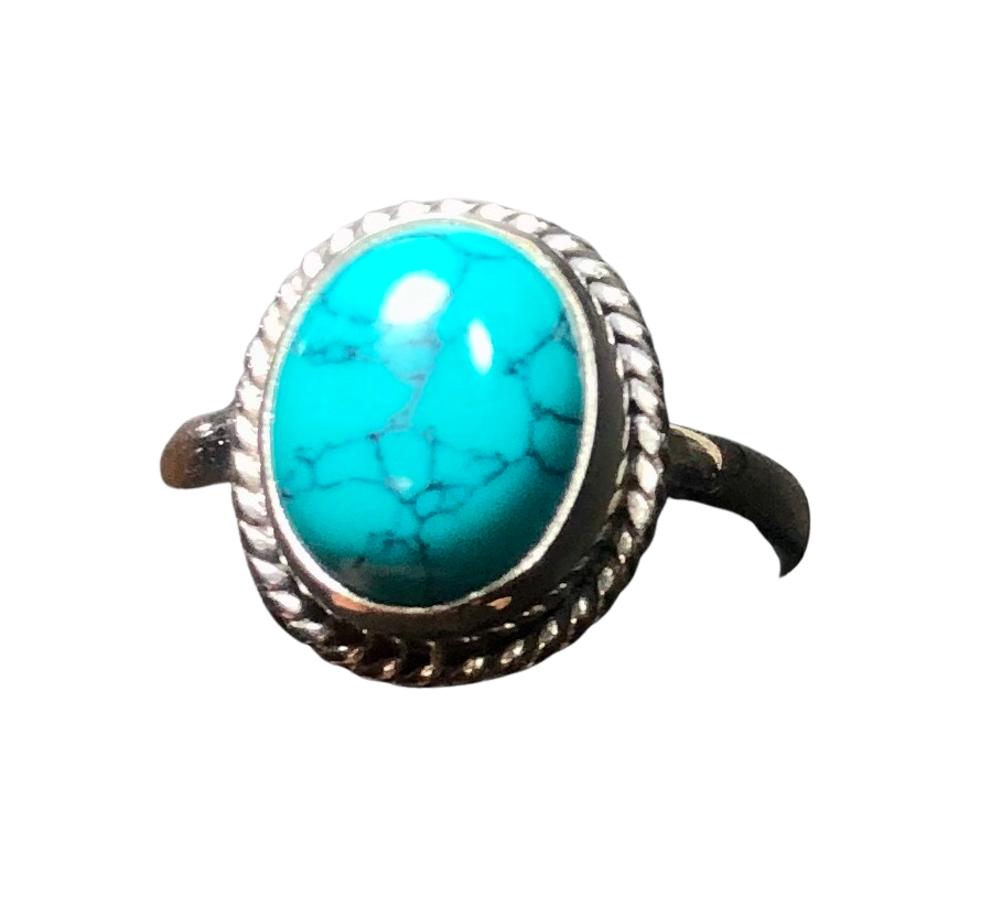 Turquoise Sterling silver ring 7 1/2    (DC288)