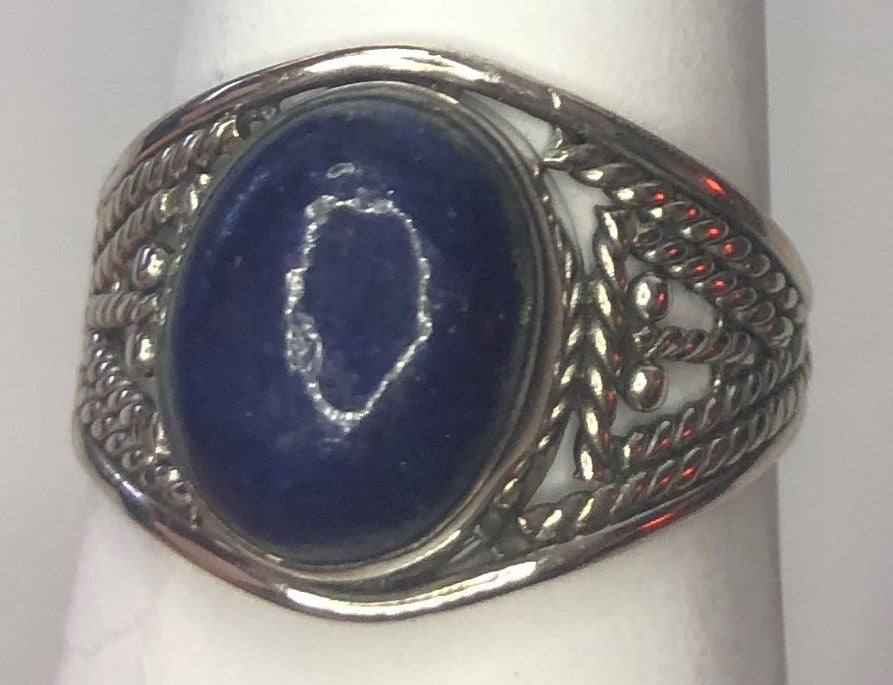 Lapis Lazuli sterling silver ring size 7 (AC62)